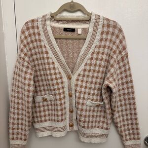 AQUA BROWN & CREAM CARDIGAN